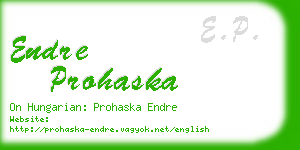 endre prohaska business card